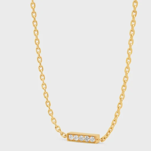 Celine Line Bracelet in Yellow Gold and Diamonds