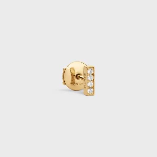 Celine Line Stud in Yellow Gold and Diamonds