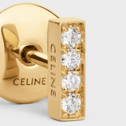 Celine Line Stud in Yellow Gold and Diamonds