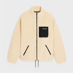 celine loose jacket in jersey fleece