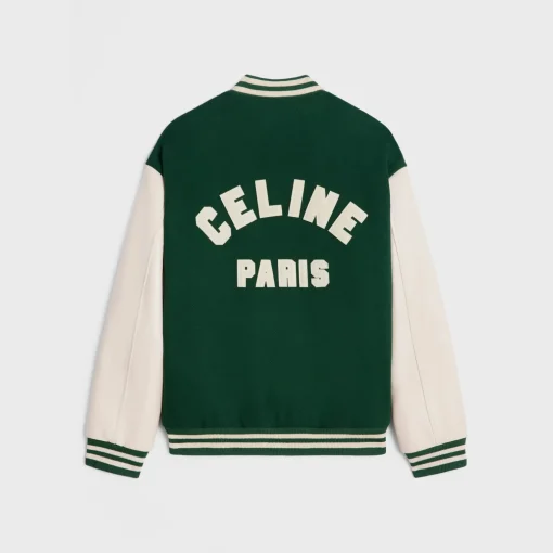 celine loose teddy jacket in textured wool
