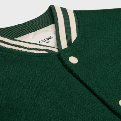 celine loose teddy jacket in textured wool