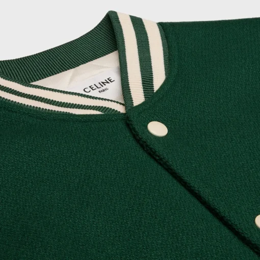 celine loose teddy jacket in textured wool