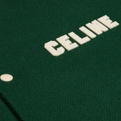 celine loose teddy jacket in textured wool