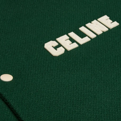 celine loose teddy jacket in textured wool