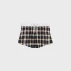 celine mini shorts in checked panama