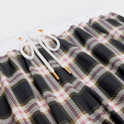 celine mini shorts in checked panama