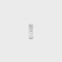 Celine Monochroms Strass Ring in Brass with Rhodium Finish and Crystals