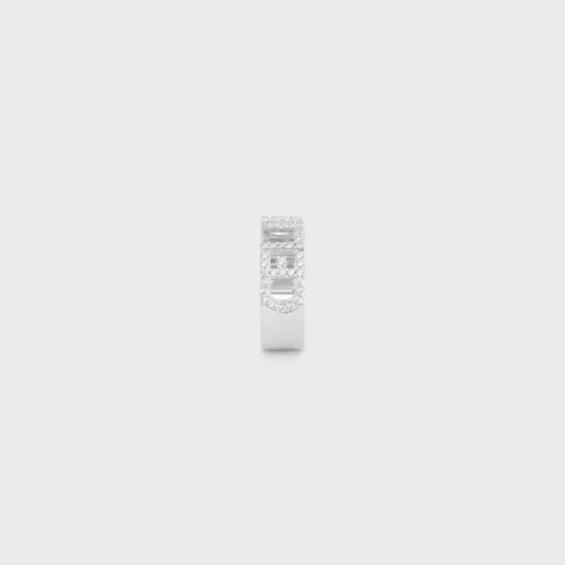 Celine Monochroms Strass Ring in Brass with Rhodium Finish and Crystals