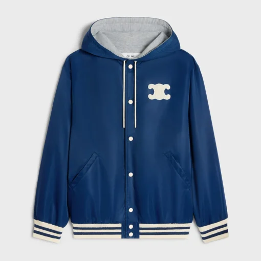 celine paris hooded teddy jacket in nylon