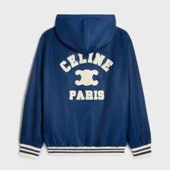 celine paris hooded teddy jacket in nylon