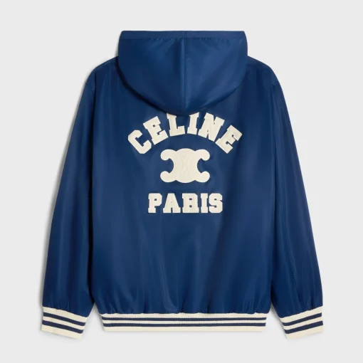 celine paris hooded teddy jacket in nylon