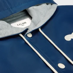 celine paris hooded teddy jacket in nylon