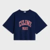 celine paris loose sweatshirt in cotton fleece