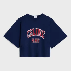 celine paris loose sweatshirt in cotton fleece