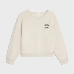 celine paris loose sweatshirt in cotton fleece