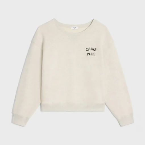 celine paris loose sweatshirt in cotton fleece