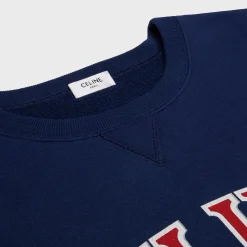 celine paris loose sweatshirt in cotton fleece