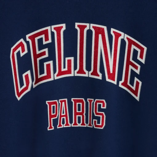 celine paris loose sweatshirt in cotton fleece