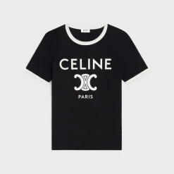 CELINE PARIS T-SHIRT IN COTTON JERSEY