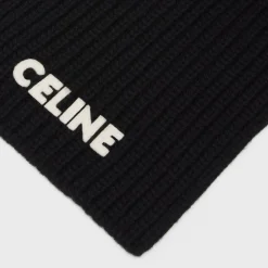 CELINE SCARF IN RIBBED WOOL