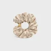 Celine Scrunchy Blason in Silk and Brass with Gold finish