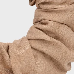 Celine Scrunchy Maxi Triomphe in Silk and Brass with Rhodium Finish