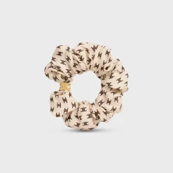 Celine Scrunchy Mini Triomphe in Silk and Brass with Gold finish