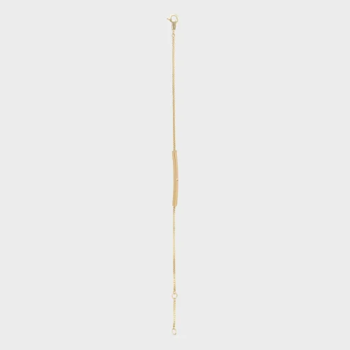 Celine Sentimental Straight Bracelet in Yellow Gold and Diamond