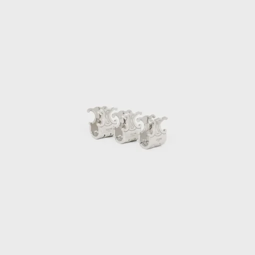 Celine Set of 3 Mini Hair Claws in Brass with Rhodium Finish and Steel
