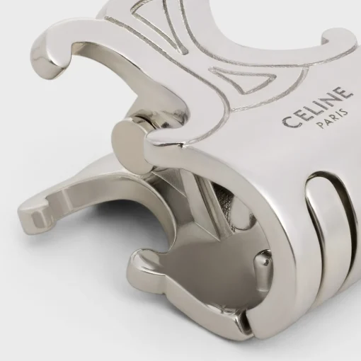 Celine Set of 3 Mini Hair Claws in Brass with Rhodium Finish and Steel