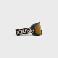 CELINE Ski Mask in Plastic with Metal Studs & Mirror Lenses