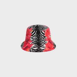 celine STUDS bucket hat in hibiscus zebra nylon