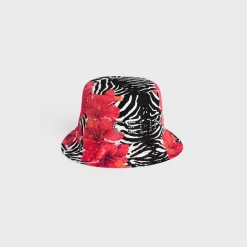celine STUDS bucket hat in hibiscus zebra nylon