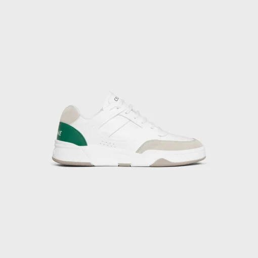 CELINE TRAINER CT-07 LOW LACE-UP SNEAKER in CALFSKIN AND SUEDE CALFSKIN