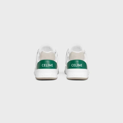 CELINE TRAINER CT-07 LOW LACE-UP SNEAKER in CALFSKIN AND SUEDE CALFSKIN
