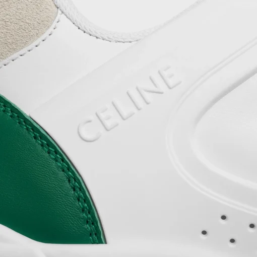 CELINE TRAINER CT-07 LOW LACE-UP SNEAKER in CALFSKIN AND SUEDE CALFSKIN