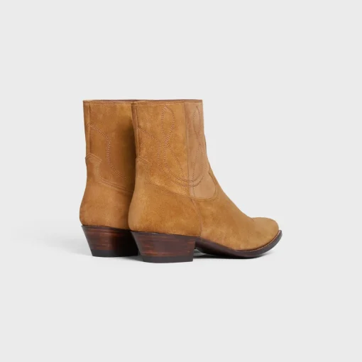 CELINE WESTERN ZIPPED BOOTS in Suede Calfskin