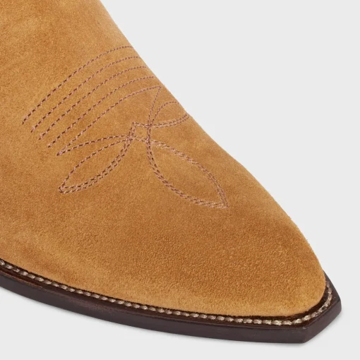 CELINE WESTERN ZIPPED BOOTS in Suede Calfskin