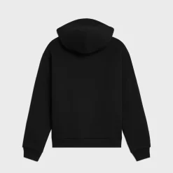 celine zipped quilted hoodie in cotton fleece