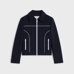 chelsea blouson jacket in gauffered double wool