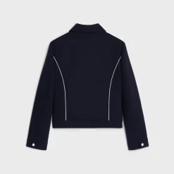 chelsea blouson jacket in gauffered double wool