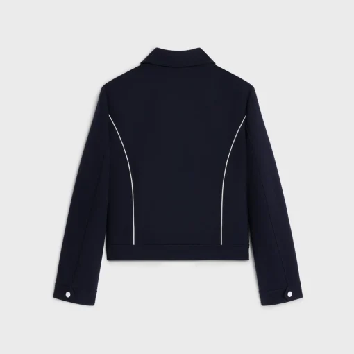 chelsea blouson jacket in gauffered double wool