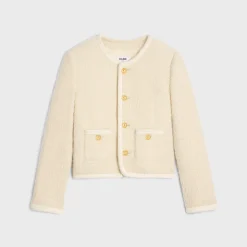 chelsea jacket in cashmere bouclette natté