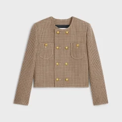 Chelsea jacket in double houndstooth wool