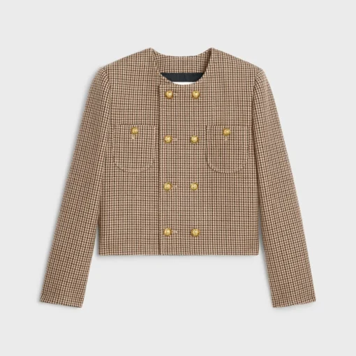 Chelsea jacket in double houndstooth wool