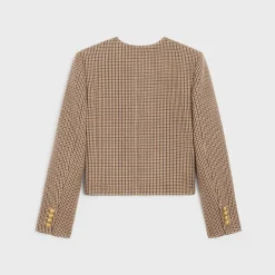 Chelsea jacket in double houndstooth wool