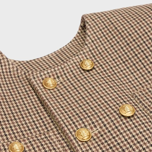 Chelsea jacket in double houndstooth wool