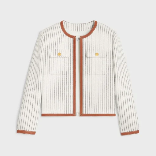 chelsea jacket in striped wool