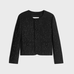 chelsea jacket with sequins in double faced wool
